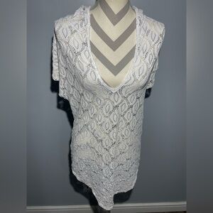 Jordan Taylor White Lace Hooded Cover-Up
